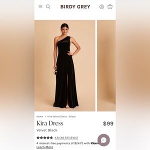 Birdy Grey Kira Dress - Black Velvet